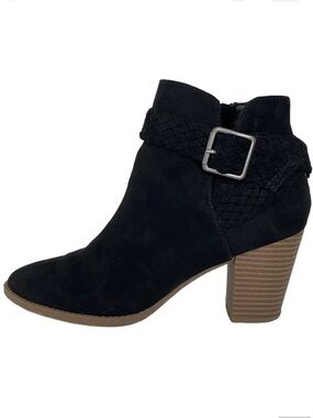 SM New York Boots Women's 6.5 Black Barbie Ankle Bootie Zip Pointed Toe